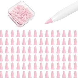 100 pcs Silicone Nib Sleeves Compatible with Apple Pencil Tips, Professional Liquid Silicone Nibs Cover Replacement for 1st & 2nd Gen/pro/USB-C, Writing Anti-Slip Protective Case for Apple iPad Pencil-6