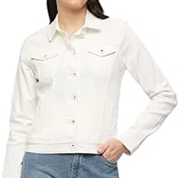 pepe jeans Women's White Front Pocket Trucker Jacket-picture-18