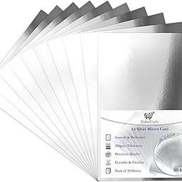 A4 Silver Card Metallic Mirror Board Thick 250gsm Card Shiny Silvered Sheets Mirror Foil Activity Craft Cardstock Reflective Shimmer Mirror Finish (Silver - 10 Sheets)-image-64