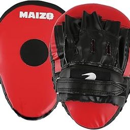 Maizo Curved Synthetic Leather Focus Pad (Red, Black)-image-90