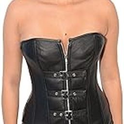 Milwaukee Leather Women's Zipper & Buckle Closure Corset (Black, Small)-picture-33