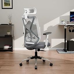 Green Soul Zodiac Lite | Office Chair|Flybird Ergonomic Design|1D Adjustable Armrests|Synchro Tilt Lock Mechanism|Adjustable Lumbar Support |Mesh Fabric |No Seat Slider (White & Grey)-12