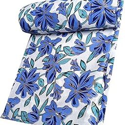 Fashionmart Pure Cotton Unstitched Jaipuri Handmade Digital Printed Fabric Material for Women Kurta/Blouse/Palazzos/Piece Material for Women’s (5 Meter)-image-42