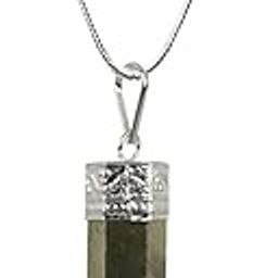 Natural Healing Stone Pendant Pencil Shape Crystal Stone Certified Pendant/Locket with Chain - Healing Gemstone Size 30-35 mm Approx-image-24