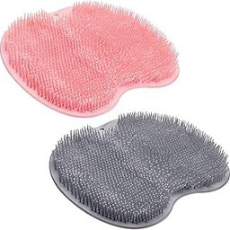 hemzex 2PACK Shower Foot & Back Scrubber Mat with Suction Cups – Wall-Mounted Silicone Exfoliating Foot Brush & Back Washer for Dead Skin Removal – Bath Massage Cushion Pad for Men & Women-image-5