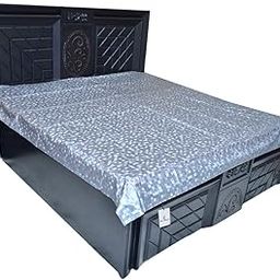 Kuber Industries PVC Double Bed Mattress Protector Sheet, Grey, 6.5 * 6 feet - CTKTC22300-16