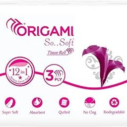 Origami 3 Ply Soft And Highly Absorbent Toilet Tissue Paper | 100% Natural Virgin Cellulose Fiber - Pack of 12 (140 Pulls Per Roll, 1680 Sheets)-11