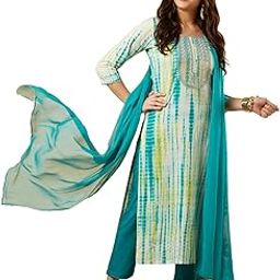 Women's Rayon Blend Straight Printed Kurta with Pant & Dupatta-picture-20
