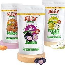 NUICK Combo of Freeze Dried Custard Apple, Chikoo and Jamun | Pack of 3 | 100% Natural fruit, No Preservative, No Added Sugar, Not Frozen | Nutritious and Crunchy Snack-image-56