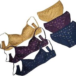 Lightly Padded Lingerie Set Full Coverage Printed Combo-image-58
