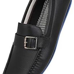 Trendy Silicon Muti Coloured Anti Slip Sole Black Monk Loafer-image-24