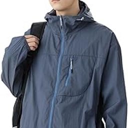 Venzina® Men's Lightweight Athletic Jacket Stylish UPF 50+ Sun Protection Top Quick Dry Full Zip Hoodie with Back Air Vent & Chest Zip Pocket, Waterproof UV Workout Coat for Outdoor, Workout, M-2XL-image-74