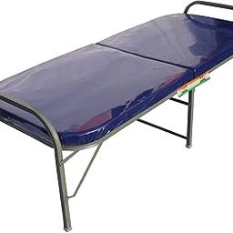 Metal Folding Bed Single Size with Double Layer Mattress for Sleeping,Guest Bed Easily Foldable & Storable(2.5 x 6 ft,Multiple Colors)-0