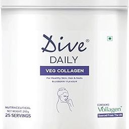 Dive Daily Vegan Collagen Powder | 250g | Plant-Based with Vollagen, Biotin, Hyaluronic Acid, Vitamin C & E | Skin, Hair & Nail Health | Blueberry Flavour | 25 Servings | Sugar-Free-image-18
