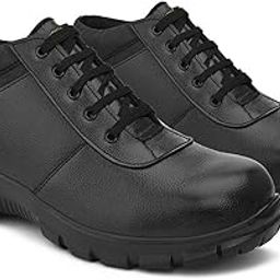 Enrich Field Genuine Leather High Ankle Safety Shoe for Men/Black (24BLK-P.)-10