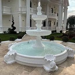 3-Tier Outdoor Water Fountain Stunning White Marble Standalone Feature for Gardens, Parks, and Resorts | Elevate Your Outdoor Spaces with Tranquil Water Flow and Classic Elegance|KGNMBLRJ05-image-40