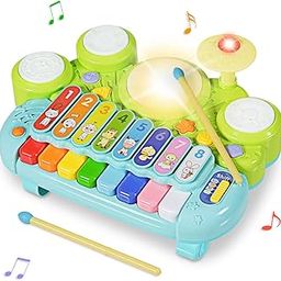 Costzon 3 in 1 Musical Toy, Electronic Xylophone with Game Drum, Kids' Drum & Percussion Instruments, Educational Piano Keyboard, Preschool Toy for Toddlers-image-36
