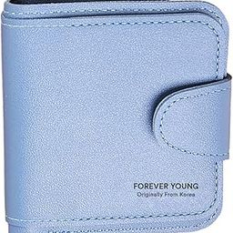 Women's Wallet with Zipper Closure Mini Purse Card/Coin/Cash/Key Holder(Blue)-26