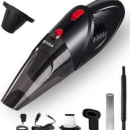 Tusa Cordless Vacuum Cleaner for Car & Home | 2X Powerfull Suction, Dual Mode Battery 6000mAh & 12V DC Car Port | High Power Portable Lightweight Wireless Vacuum, Rechargeable (V1)-image-59