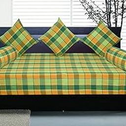 New Ladies Zone Cotton Diwan Set of 6 pc(one Bed Sheet 60x90 inch,3 cushan Cover 40x40 cm,Bolster Covers 14x32 inch,2 pc)-image-16