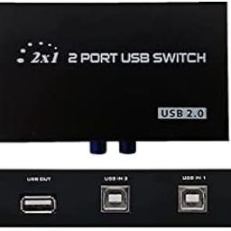 ULTRABYTES Printer Sharing Switch 2 Ports USB 2.0 Selector Switch for PC Sharing Switch Box Computer Scanner Printers Projector Camera and Keyboard-image-94