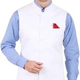 Men’s Nehru/Modi Jacket (Waistcoat) along-with Inner pocket - Premium Cotton Fabric with Polyester lining, Stylish Sleeveless Bandhgala Regular Fit for Festive, Casual, or Occasional-image-92