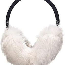 Women's and Girl's Faux Fur Winter Outdoor Accessory Foldable Ear Muffs (Pack of 1) (White)-image-67