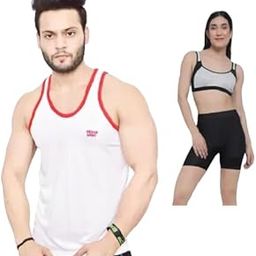 Men's Gym Workout Set – Pack of 2 | Performance T-Shirt vest & Half Compression Tights-image-49