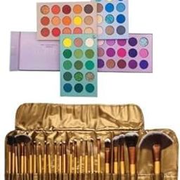 Eyeshadow Palette 60 Colors Mattes And Shimmers High Pigmented Color Board Palette Long Lasting Makeup Palette & 24 Pcs Makeup Brushes-0