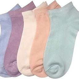 Girls Ankle Length Cotton Socks With Colourful Cute Colours Also for Women Low Cut Ankle socks Combo Strechable Breathable, (Cotton blend) Pack of 5-60