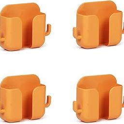 theKiteco. Wall Mounted Mobile Stand Storage Case for Remote, Wall Mounted Mobile Stand/Multi Purpose Stand with Hole for Phone Charging - Orange - Pack of 4-picture-3