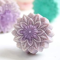 SMELLO- Single Cavity Silicone Soap Mold - Unique Flower Design Round Shape for Handmade Soap Making-0