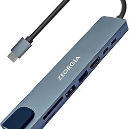 ZEORGIA 8-in-1 USB-C Hub Adapter, 4K HDMI, 100W PD, Ethernet, SD/TF Card Reader, 2 USB 3.0 Ports, USB-C Data Port | Compatible with Thunderbolt 3, MacBook, iPad Pro, Windows Laptops-image-25