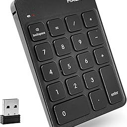Macally 2.4G Wireless Numeric Keypad Keyboard for Laptop, Apple Mac iMac MacBook Pro/Air, Windows PC, or Desktop Computer with USB Receiver & Rechargeable 18 Key Slim Number Pad - Black-13