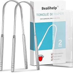 2 Pack Tongue Scraper, 100% Surgical 304 Stainless Steel Tongue Cleaner for Adults And Kids, Professional Tongue Brush for Oral Care, Improve Bad Breath and Fresh Breath-image-10