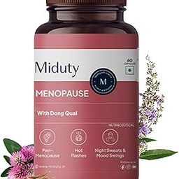 Miduty by Palak Notes Menopause Health Supplement - Hormonal Imbalance - Night Sweating - Mood Swings - Bone health - Helps in PMS - 60 Capsules-90