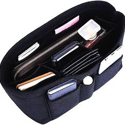 GREENSHEEP Women Felt Purse Organizer Storage Bag for Ladies Handbag Tote Bag Glasses Keys- (Black, Large, 11.4x5.9x7.1 inch)-image-5