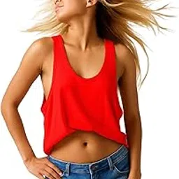 the blazze Plain Cotton Tank Top for Women - Regular Length, Relaxed Fit Activewear 1005 NB14 Parent-picture-29