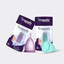Imasafe Reusable Menstrual Cup for Women | Medium Size with Free Pouch | Ultra Soft, Odour & Rash Free | 100% Medical Grade Silicone | Protection for Up to 8-10 Hours | Aquagreen + Pink-image-76