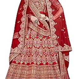 Women's Mulberry Silk Lehenga Choli With Dupatta (Carmine Red_ZC7104_Unstitched)-picture-35