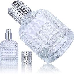 Hunky Dory 30ml + 50ml Empty Refillable Glass Bottle with Spray Pump and Cap for For DIY Perfume, Essential Oils, Blends, Rose Water (Silver)-15