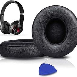 SoloWIT Earpads Cushions Replacement for Beats Solo 2 & Solo 3 Wireless On-Ear Headphones, Solo2 Solo3 Ear Pads with Soft Protein Leather, Added Thickness - Black-image-90