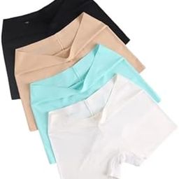Women's Boyshort High Waist Boxers Seamless Stretchy Full Coverage Underwear for Ladies Pack of 4-image-30