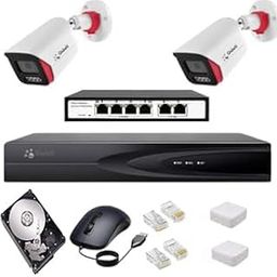 QIDOTS 2 Camera CCTV Combo Set 4K 8 MP IP Bullet Cameras with 8 Channel NVR 2pc Metal Body ColourVu Dual Mode with 1TB Hard Disk with Cord 4-Port POE Switch (Camera Wire Not Included)-4