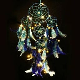 Mehruna Dream Catchers with Light Wall Hangings for Home Decor Kids Bedroom Livingroom Balcony Car Garden Handmade Dreamcatcher Positivity Feathers Wall Decoration Items (Set of 5, 20L x 40Hcm)-image-26