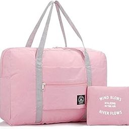 Fordable Travel Duffel Bag Lightweight Waterproof Luggage Carry-on Flight Packing Bags with Straps for Travelling Holiday Outing, Sports (Pink)-image-64