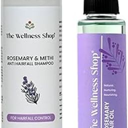 The Wellness Shop Rosemary & Methi Anti Hairfall Shampoo- 200ml and Hair Oil- 100 ml Combo Set | Help Hair Growth | Reduces Dandruff & Deep Cleansing | Healthy Hair Growth, Men & Women-51
