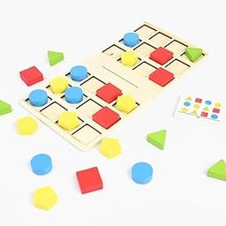 TOYARTSY Wooden Shape Color Puzzle – Multiplayer Game for Toddlers, Sliding Tiles to Match Patterns – Fun Puzzle Stacker for Early Childhood Learning & Development – Engaging Educational Toy for Kids-40