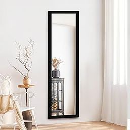 kaevion Wall Hanging 4 Feet Long Black PVC Framed Full Length Mirror | Full Size Long Wall Mirror for Home Décor Bedroom Living Room | Wall Mounted Rectangular Standing Dressing Mirror-image-75