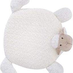 Cat Bed Washable Entry Pad Faux Fur Cozy Sheep Shaped Pet Mat for Floor Milk Color-image-15
